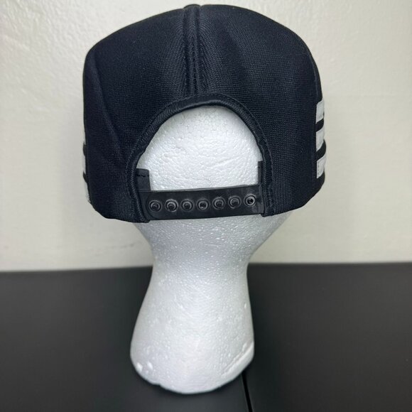 Vintage 70s Portland Black & Gray Striped Snap-Back Hat, Kitschy Americana Hat - Picture 4 of 6